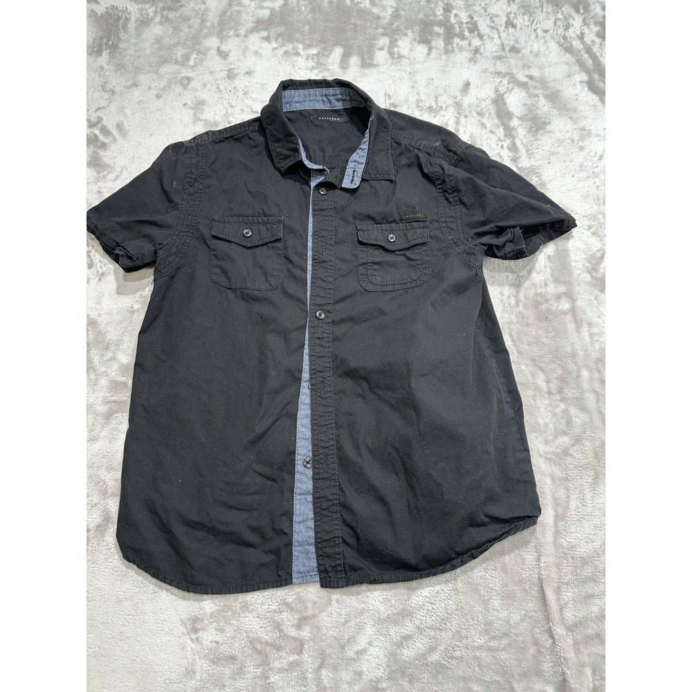 Sean John Shirt Boys Size XL Black Short Sleeve Button Up See Description EUC